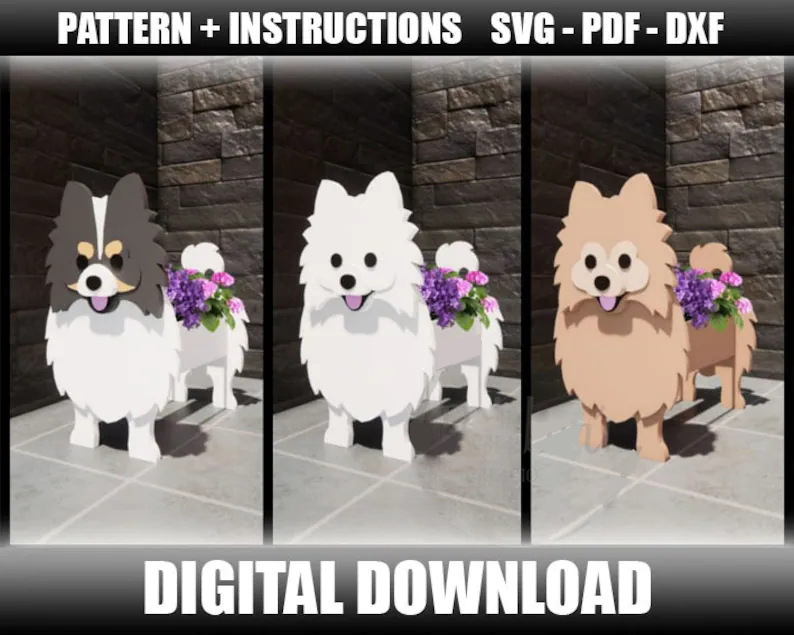 Factory Direct supply independent station cross-border e-commerce European and American Garden Garden garden decoration creative pet flower pot Pomeranian in stock