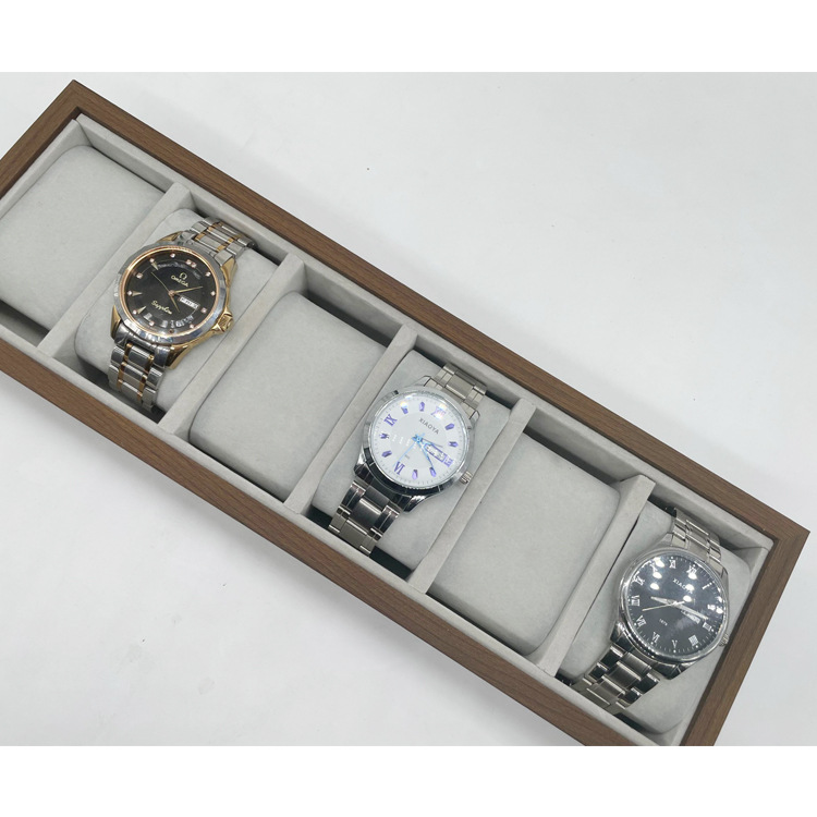 in stock black walnut wood grain 6-bit watch sales display tray wood display goods tray wholesale