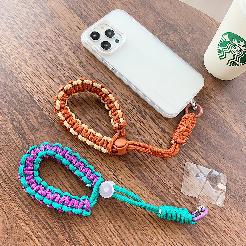 Wrist strap mobile phone lanyard short high-looking woven belt versatile outdoor sports clip strong and durable mobile phone rope