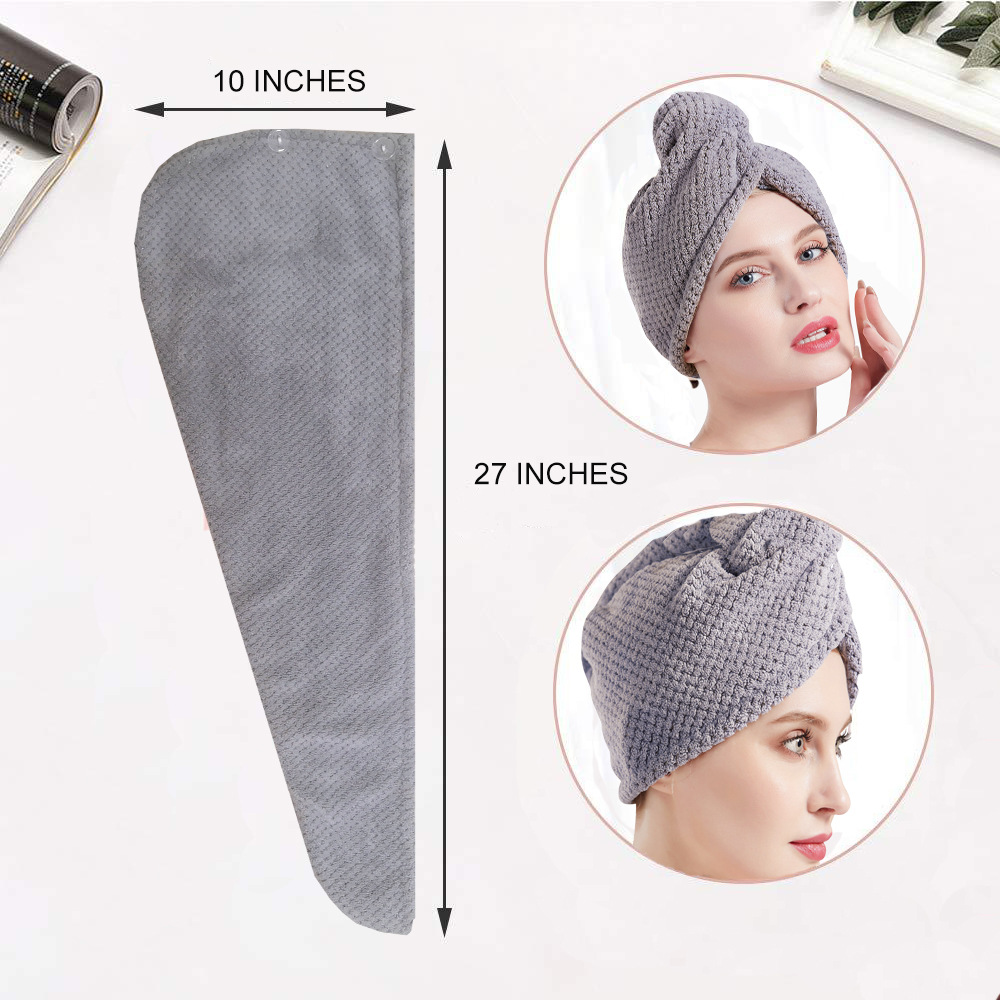 Senqi Foreign Trade Amazon Pineapple Coral Fleece Thickened Shower Cap Women's Hair Wrapping Hood Water Absorbent Dry Hair Cap