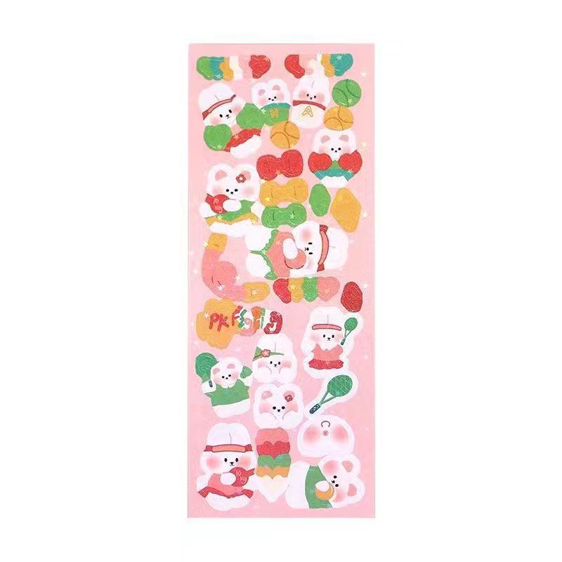 Cute cartoon goo card sticker laser sticker children's hand account decoration DIY kindergarten reward small sticker wholesale
