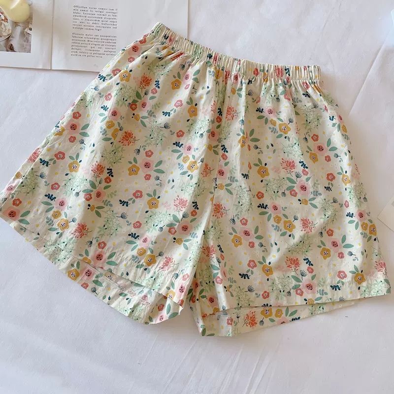 Shorts Women's Summer Thin High Waist Sports Pants Summer Cool Floral Loose Wide Leg Pants Home Casual Pants Shorts