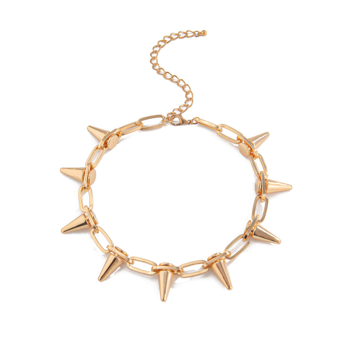 European and American alloy jewelry vintage necklace exaggerated personality punk rivet necklace bullet necklace clavicle chain women