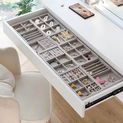 Jewelry display rack display storage box desktop finishing makeup storage plate earrings bracelet ring storage rack