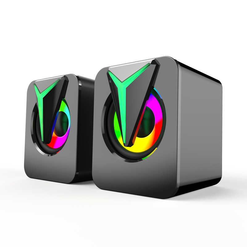 Computer USB wired luminous audio RGB colorful active mini desktop speaker desktop notebook Universal