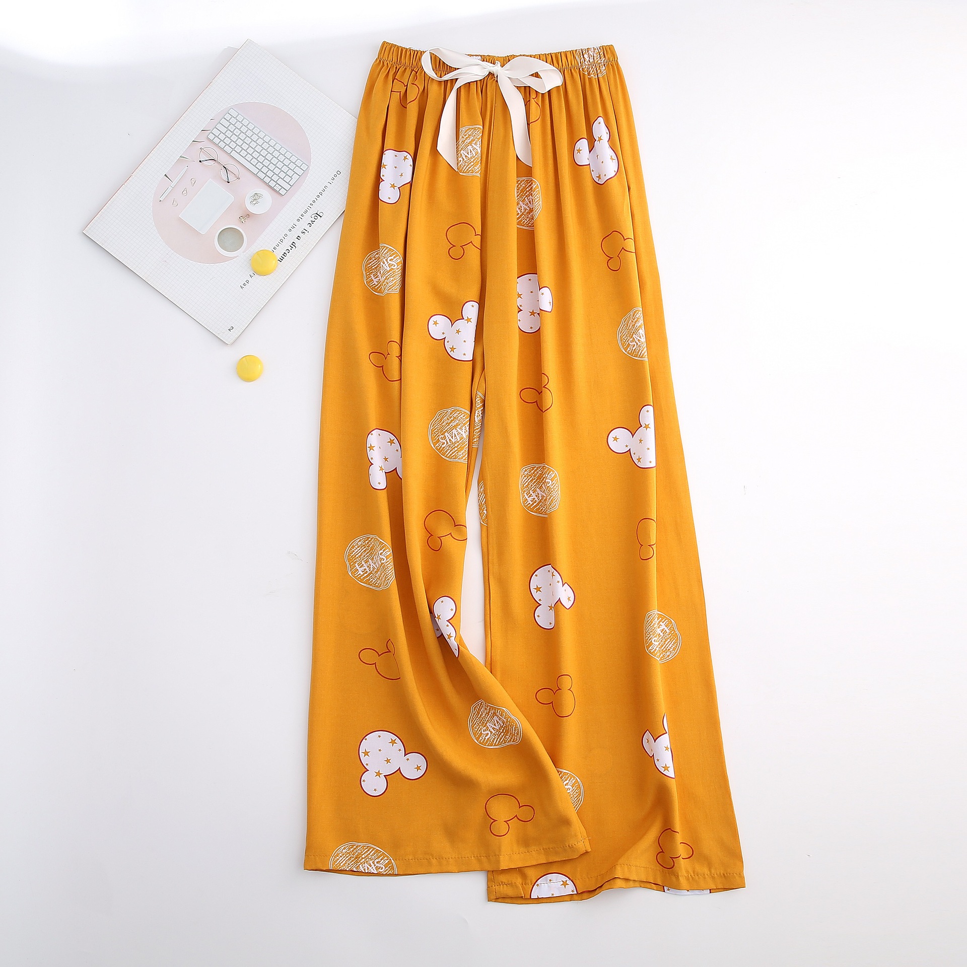 Pyjamahose aus Baumwolle und Seide für Damen, weite Hosen, Außenhandel, Sommer, neue große Größe, lockere Oberbekleidung für Schwangere_voghion.com