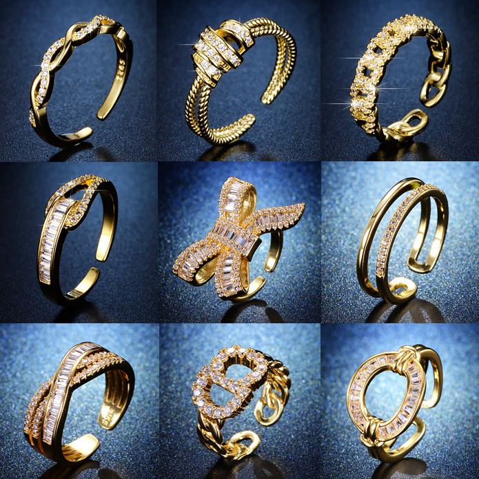 Korean Fashion Personalized ins Trendy Ring Women's Niche Design Light Luxury Cold Style Open Zircon Ring High-grade Sense