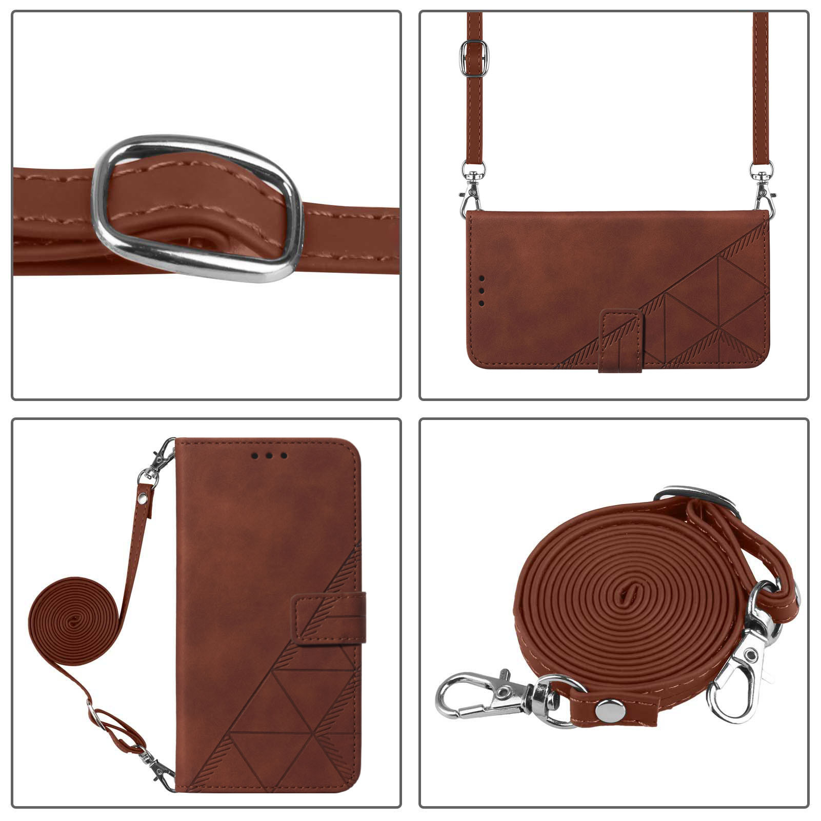 For Samsung S22ultra Crossbody Card Bag Leather Case S22plus Card Phone Case S22 Women's Crossbody Cord Leather Case
