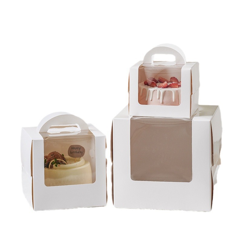 Four-inch cake box Korean style 4 5 6-inch portable mousse cake box window birthday cake box heightened