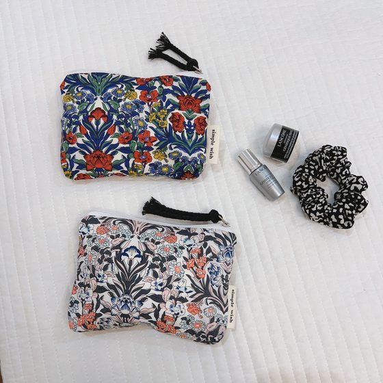 [Su Xi cloth bag] Retro floral change bag mini cotton bag lipstick earphone storage bag card bag moon bag