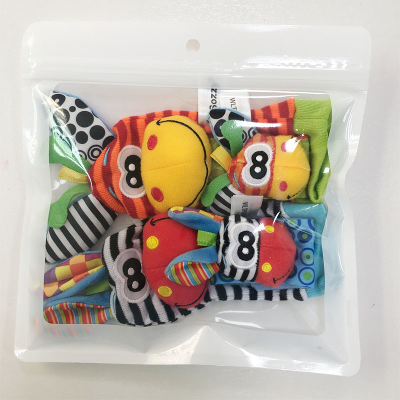 SOZZY Baby Rattle Watch with Socks Newborn 0-6 Month Baby Bracelet Early Education Toy Set Box Set