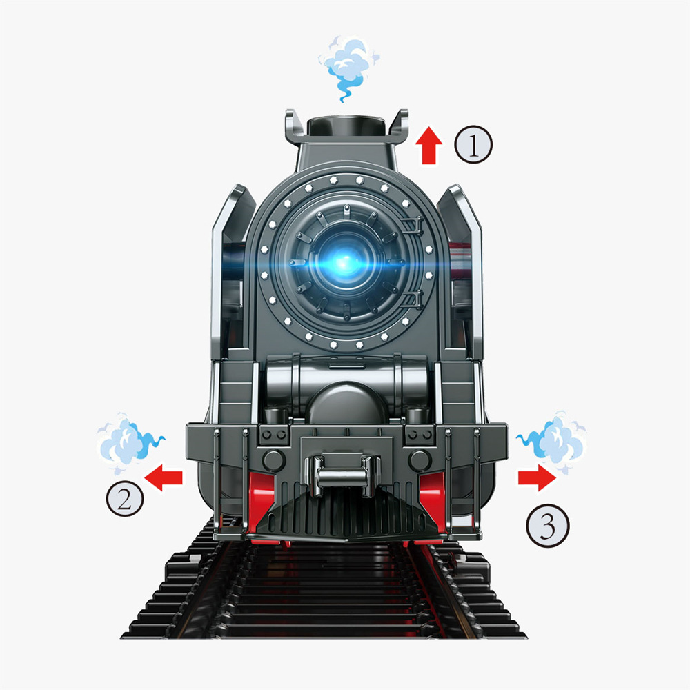Retro steam train model electric assembled rail car Intelligent simulation whistle classic toy car wholesale