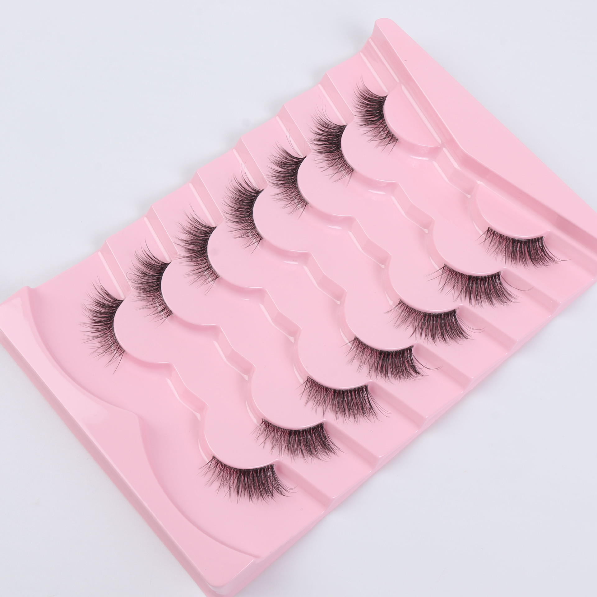 European and American cross-border half false eyelashes cat eye transparent stem eye tail lengthened half eye natural thick eye eyelashes