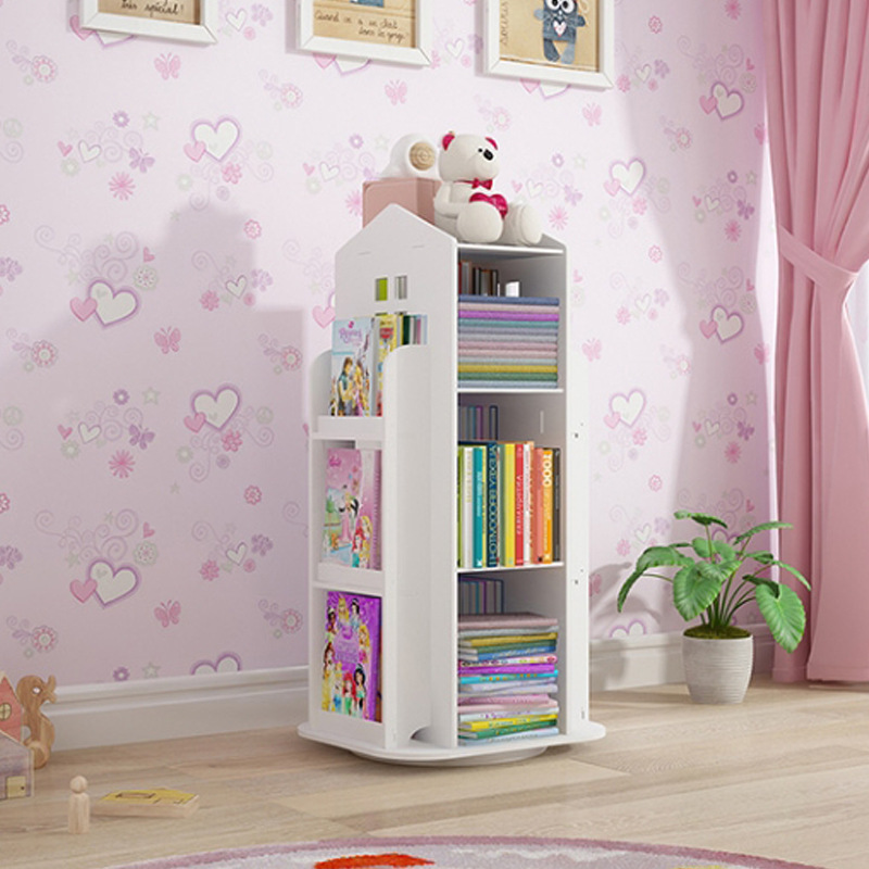 Creative Children's Picture Book Rack 360-degree Rotating Bookcase Bookcase Baby Toy Storage Cabinet Student Simple Storage Rack
