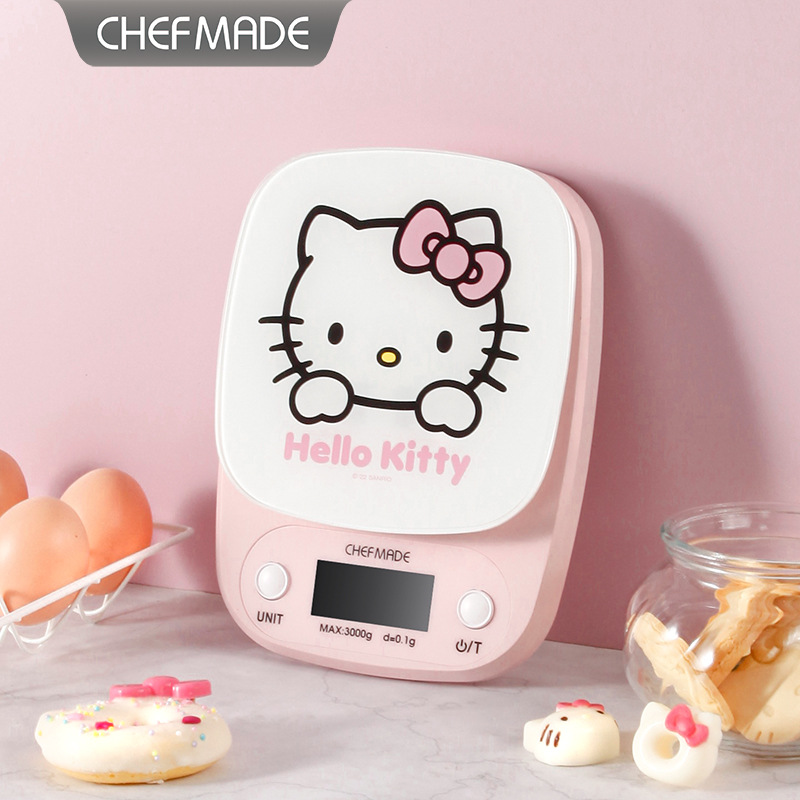 Learn Kitchen KITTY Cat Genuine Authorized Tempered Glass Kitchen Electronic Scale Household Kitchen Electronic Scale