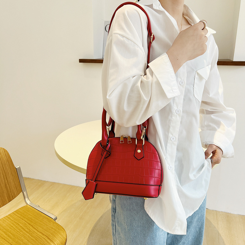 European and American Fashion Retro Stone Pattern Simple Shell Bag 2022 New Niche Design Shoulder Bag Crossbody Women's Bag Trendy