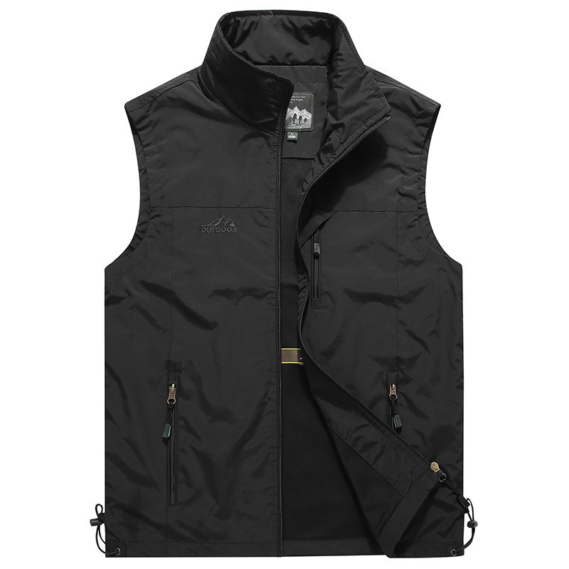 2020 Men's Spring and Summer Outdoor Leisure Quick-drying Vest Trendy Men's Fashion Simple Collar Photography Vest Trendy 7882