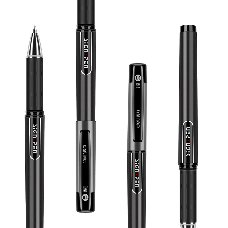 Deli S73 office gel pen 1.0mm bold carbon water pen business signature pen smooth wholesale for students