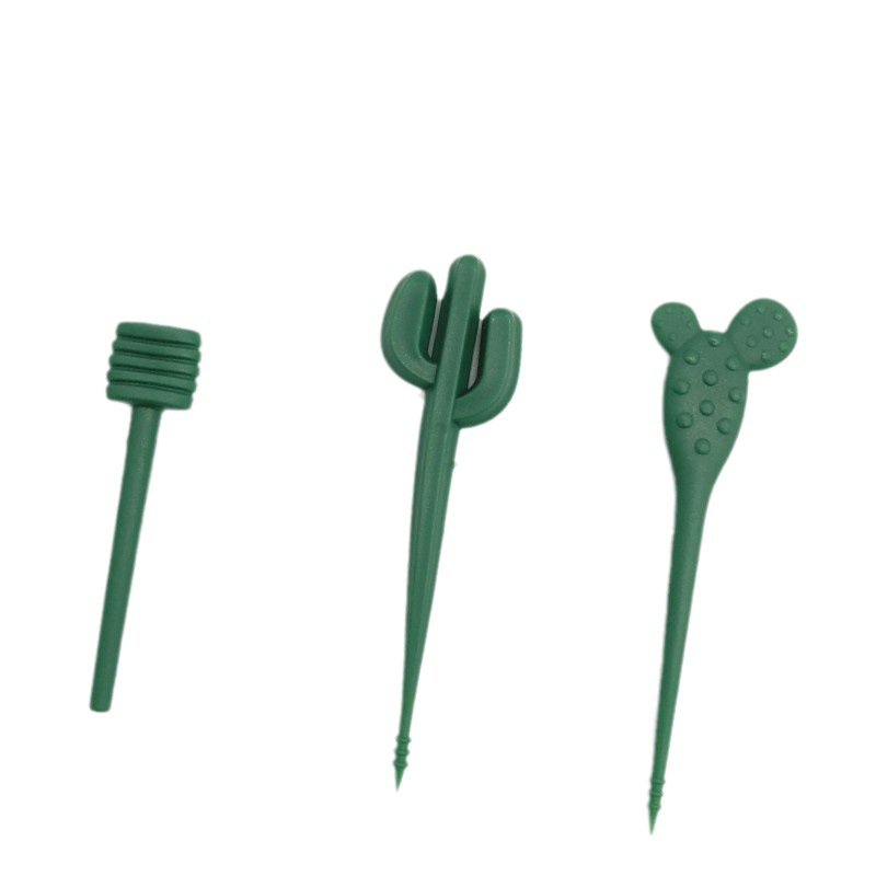 Factory wholesale cartoon animal fruit sign set children's food Bento fork cactus fruit fork dessert fork