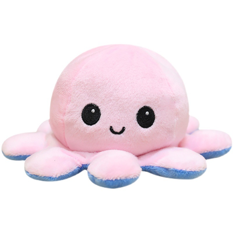 Cross-border Two-sided Octopus Flip Doll Double-sided Expression Flip Mood Octopus Doll Plush Toy Rag Doll