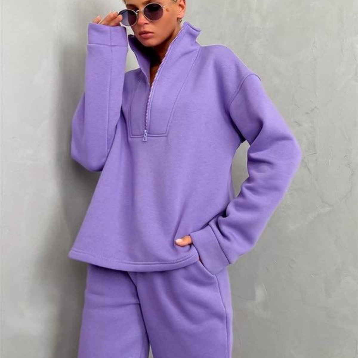 2024 Spring and Autumn New eBay Amazon Hot Women's Long Sleeve Collar Zipper Sports Suit Casual Two-Piece Set