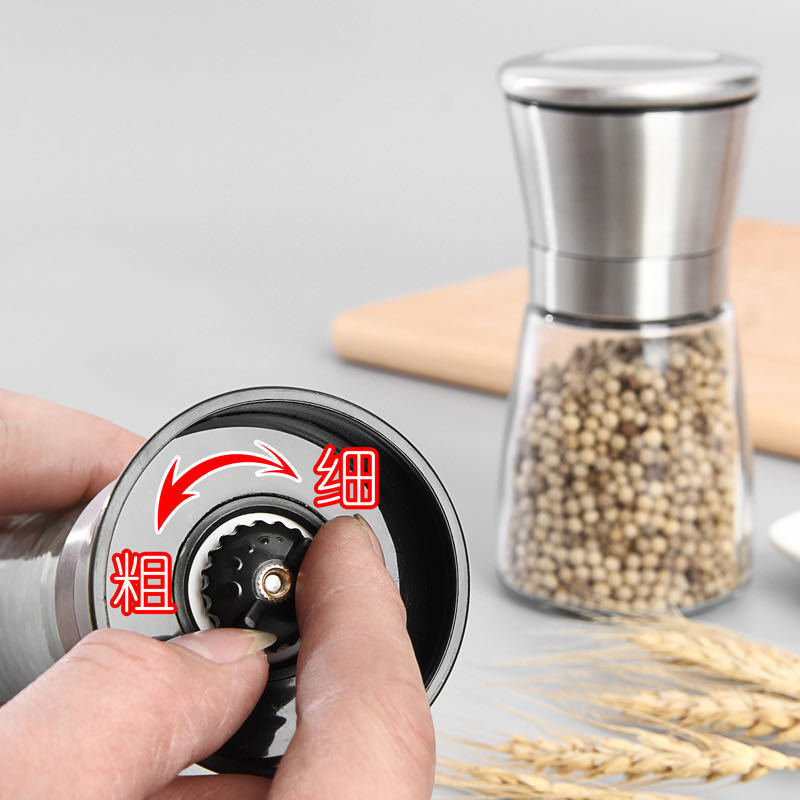 Manual glass black pepper grinder creative kitchen supplies pepper grinder black pepper seasoning seasoning bottle
