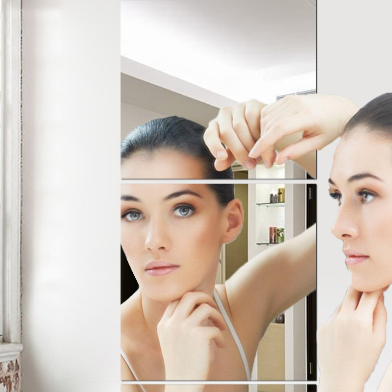 Hot Selling Self-adhesive Mirror Wall Stickers Acrylic Mirror Stickers HD Soft Mirror Not Fragile Punch-free