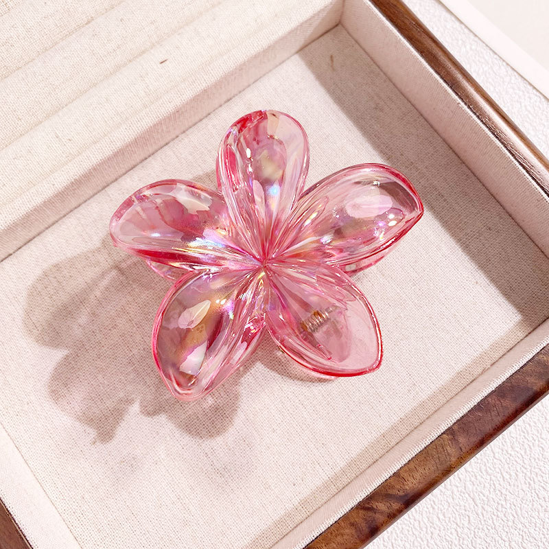 Cross-border Hot-selling 8CM Transparent Colorful Bauhinia Flower Hairpin AB Colorful Egg Flower Grabber Jelly Color European and American Hair Accessories