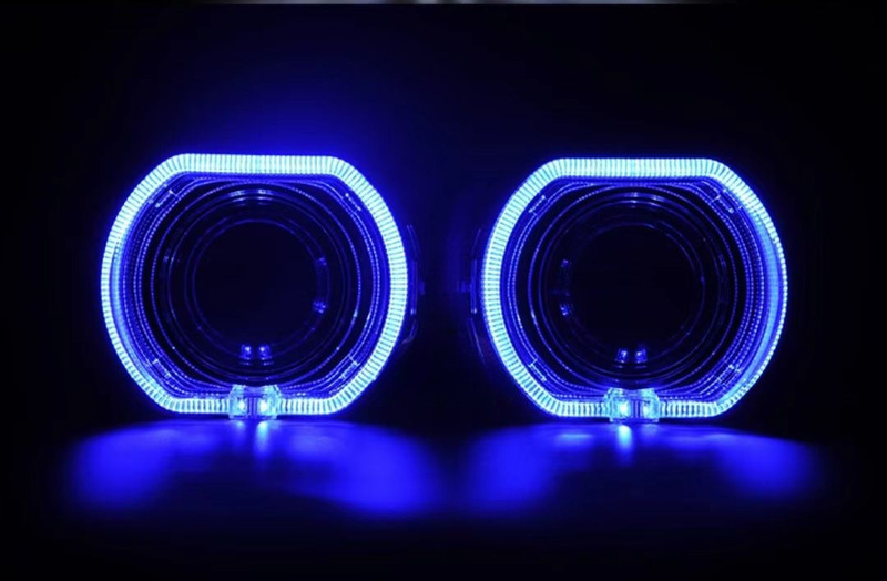 正方形長方形 Led ヘッドライトエンジェルアイズ装飾カバー統合 3 インチ 2.5 インチ単色ライトリングシールド|undefined