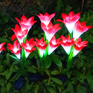 led solar lily flower lamp outdoor villa garden lamp solar simulation flower lamp lawn lamp