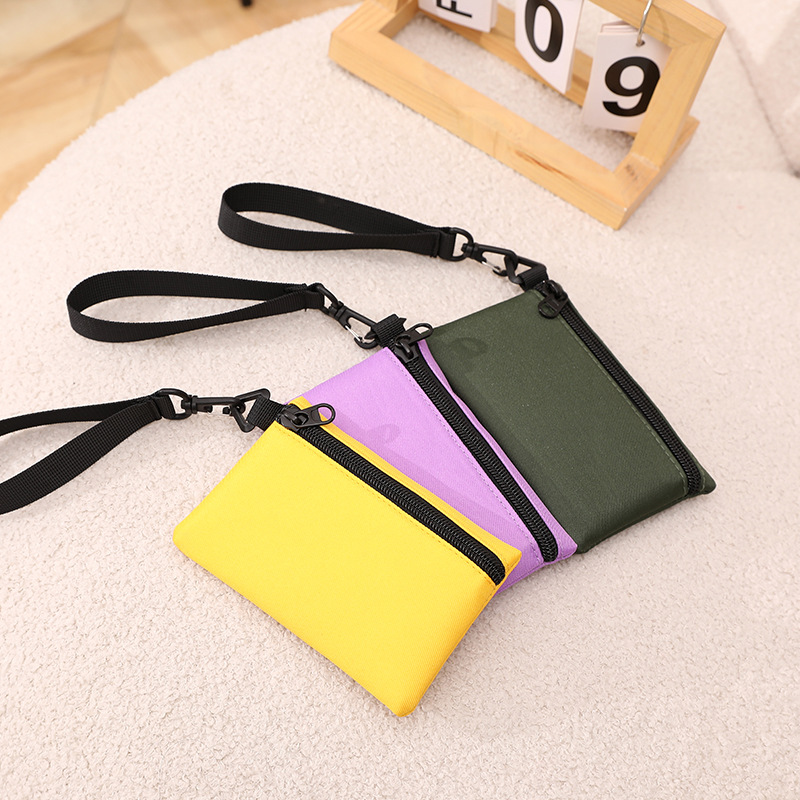 [in stock wholesale] factory direct 2024 Korean fabric solid color wrist coin purse key bag cash bag