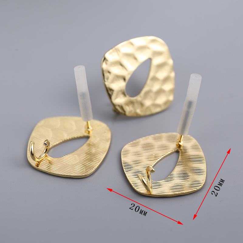 Cross-border golden stud earrings accessories irregular geometry earrings diy accessories material package metal texture earrings accessories