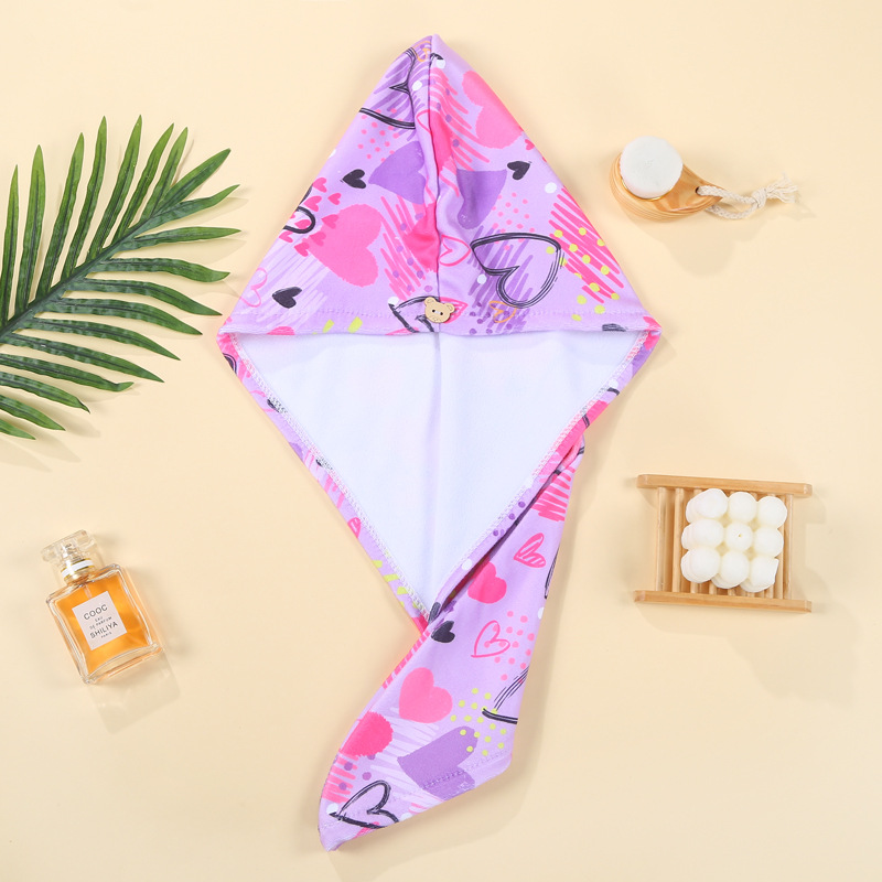Factory wholesale ladies hair drying towel printing hair drying cap new microfiber turban soft absorbent bath cap