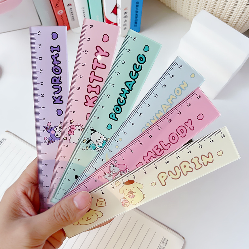 Merlot Patcha Dog Ruler Student Scale Office Culture and Education New Style Cute Style Cartoon Drawing Plastic Ruler