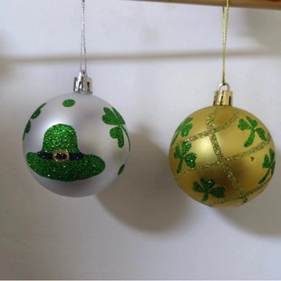 New St. Patrick's Day Irish Day Decorations Shamrock Hat Christmas Ball Party Decorative Small Pendant