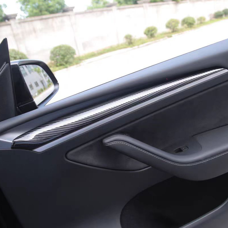 テスラmodel 3/yセンターコンソール装飾板ドア内側装飾バー車内装改造部品に適しています|undefined
