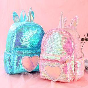 unicorn New unicorn Backpack Girl Fashion Sequin Backpack Cartoon Cute Schoolbag