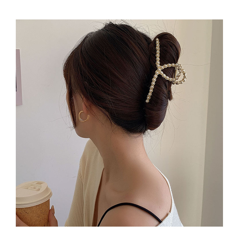Metall-Greifclip für Damen am Hinterkopf, Hai-Clip, groß, elegant, High-End-Sinn, Internet-Promi-Haarclip, Kopfbedeckung, neuer Sommerstil_voghion.com