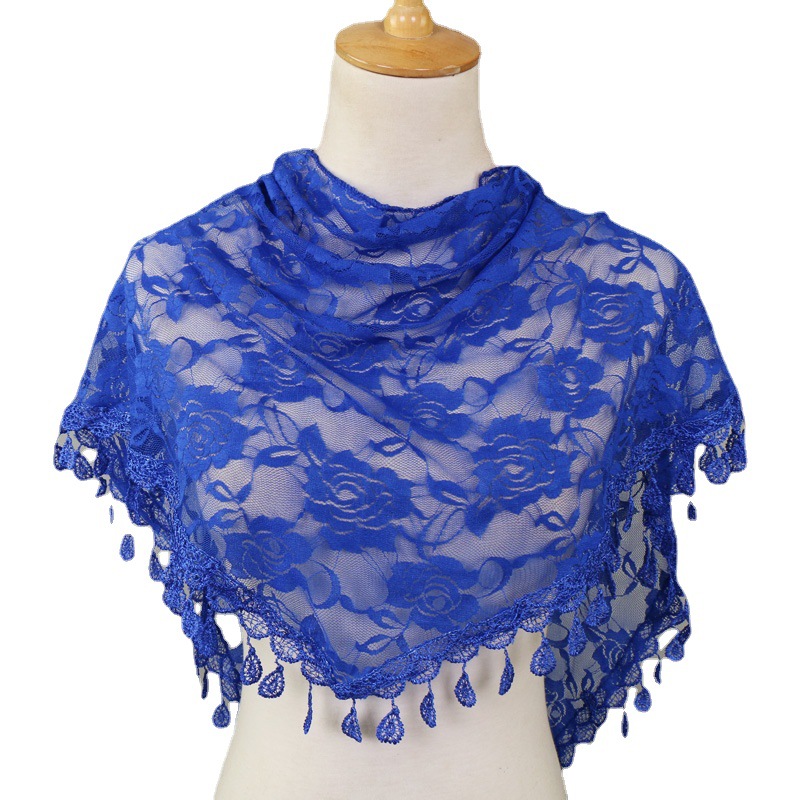 Hot Sale Lace Triangle Towel Hollow Korean Triangle Scarf Women's Foreign Trade Hot Sale Summer Sunscreen Decorative Head Yarn