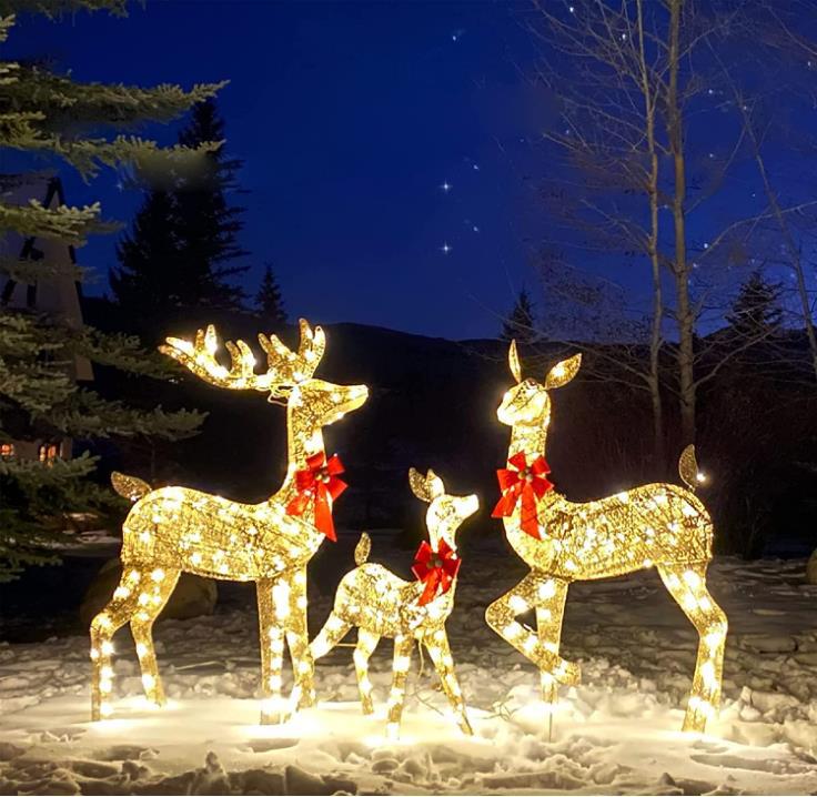 Christmas Deer Outdoor Decoration Christmas Reindeer Led Light Decoration Front Yard Garden Lawn Courtyard Christmas Decoration Hair