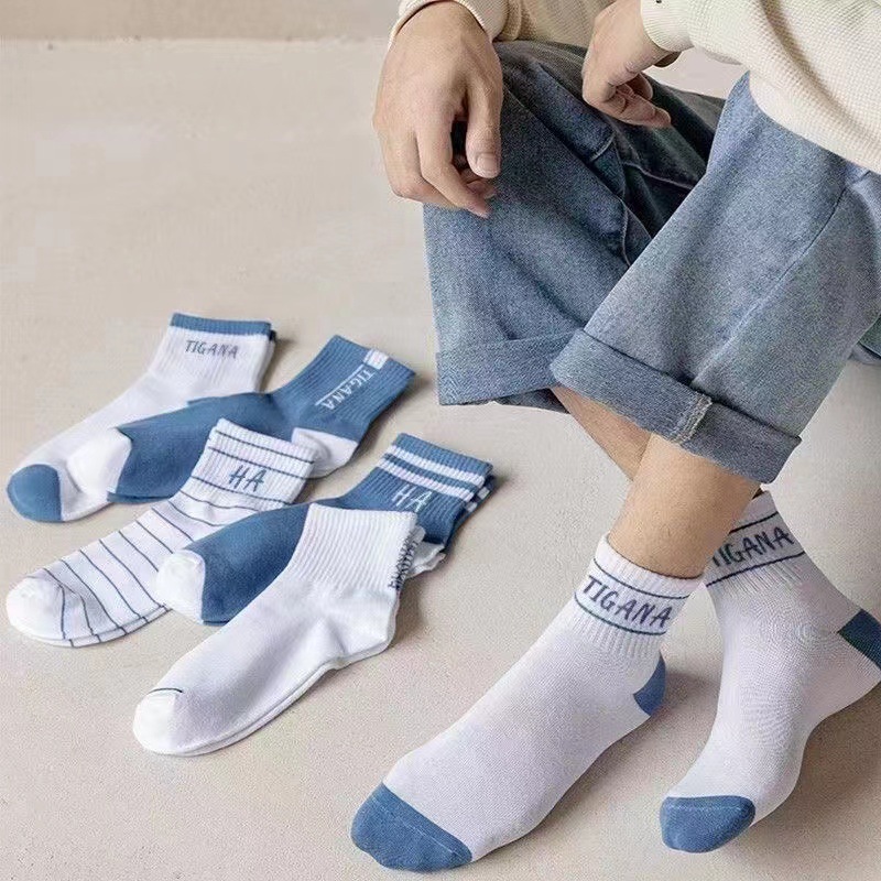 Socks men's short tube socks spring and summer shallow thin boat Socks summer letters sports breathable deodorant socks ins tide