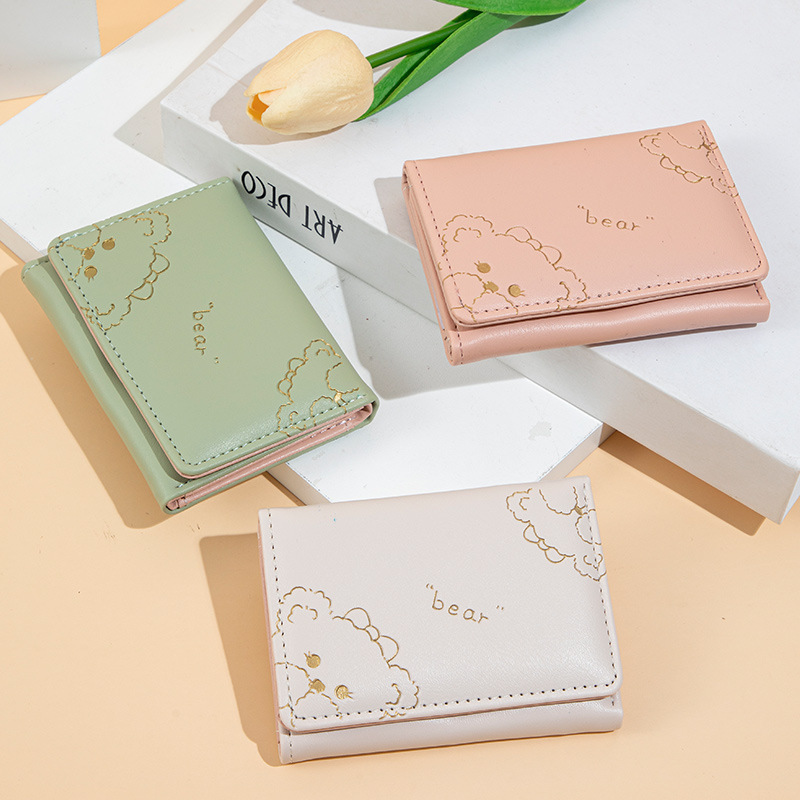 New Korean style three fold short women's wallet wholesale ins fashion folding wallet