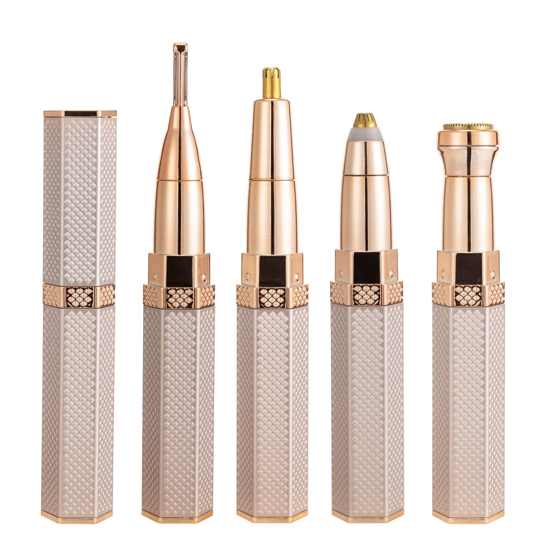Cross-border four-in-one electric eyebrow trimmer lipstick Shaver women's shaving instrument multi-function rechargeable eyebrow trimmer pen