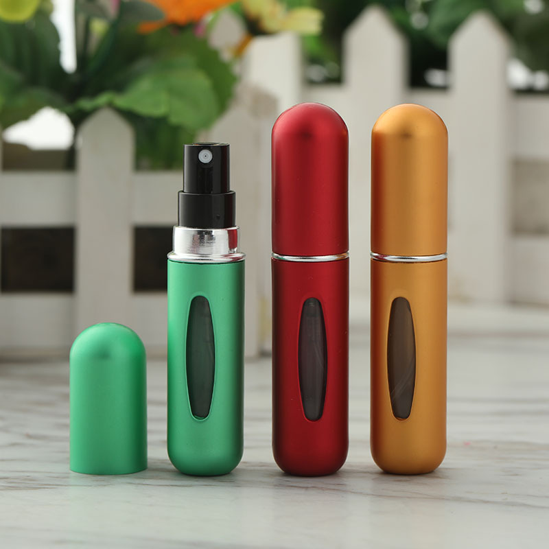 Spot round head perfume bottled 5ml bottom filling mini press spray travel portable travel Self-pumping