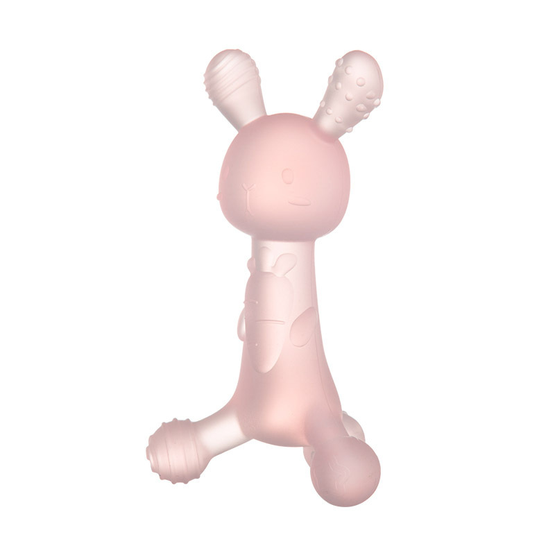Silicone radish rabbit teether baby rabbit teether sitting rabbit teether radish Rabbit Baby teether stick teether