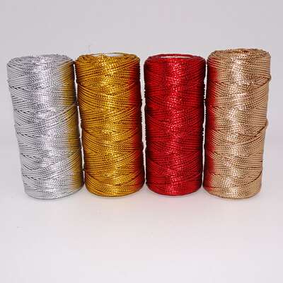 16 strands of gold and silver wire 1.5mmdiy tag wire flat hollow gold wire bouquet binding rope gift packaging line lanyard