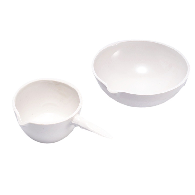 Factory wholesale 40~3000ml laboratory supplies porcelain evaporating dish round bottom evaporating dish with handle
