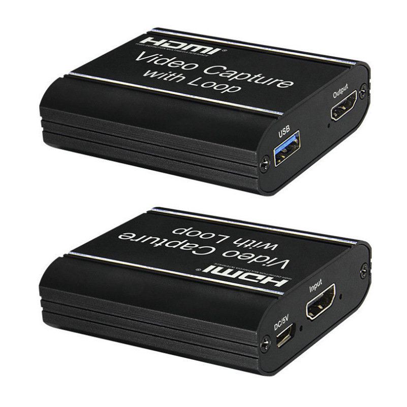 New 4KHDMI capture card USB to HDMI with ring out aluminum alloy HD video capture card USB collection box