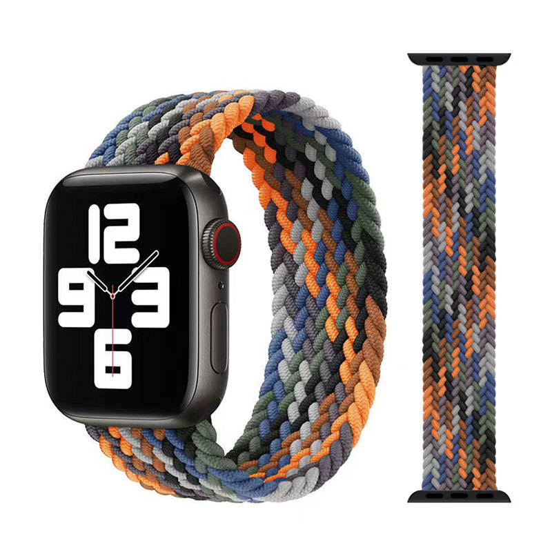 For Apple Watch Apple Watch9 Strap SE87654321 Generation Stretch Single-loop Woven Nylon Strap