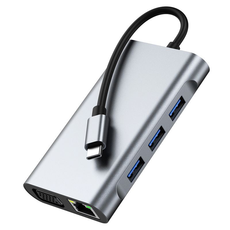 Cross-border eight-in-one smt docking station type-c external same-display different-display notebook 4K dual HD docking station